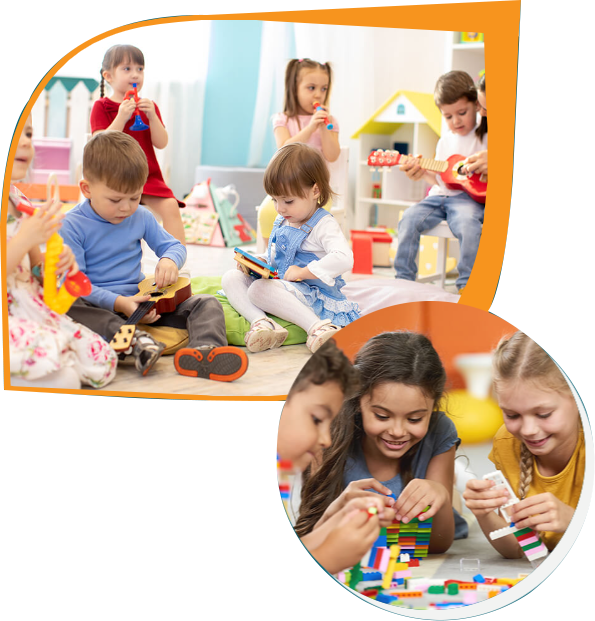 Children in music and play therapy sessions at Percept Rehabilitation